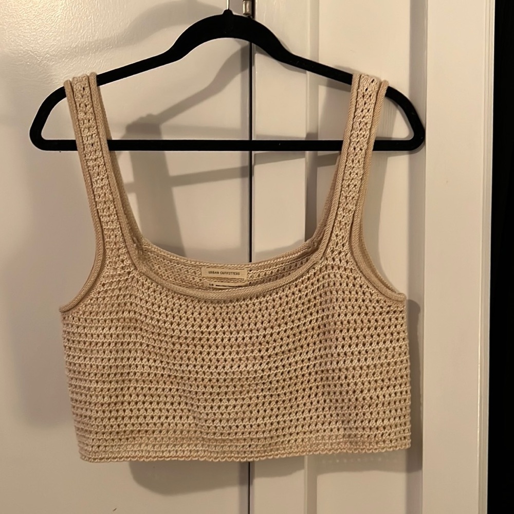 Urban Outfitters Cream Crochet Crop Top — Size L